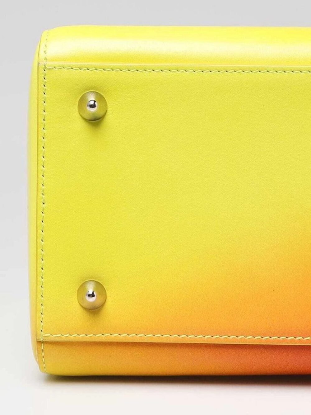 Christian Dior Yellow Orange Ombre Leather Medium Lady Dior Bag - Picture 5 of 12